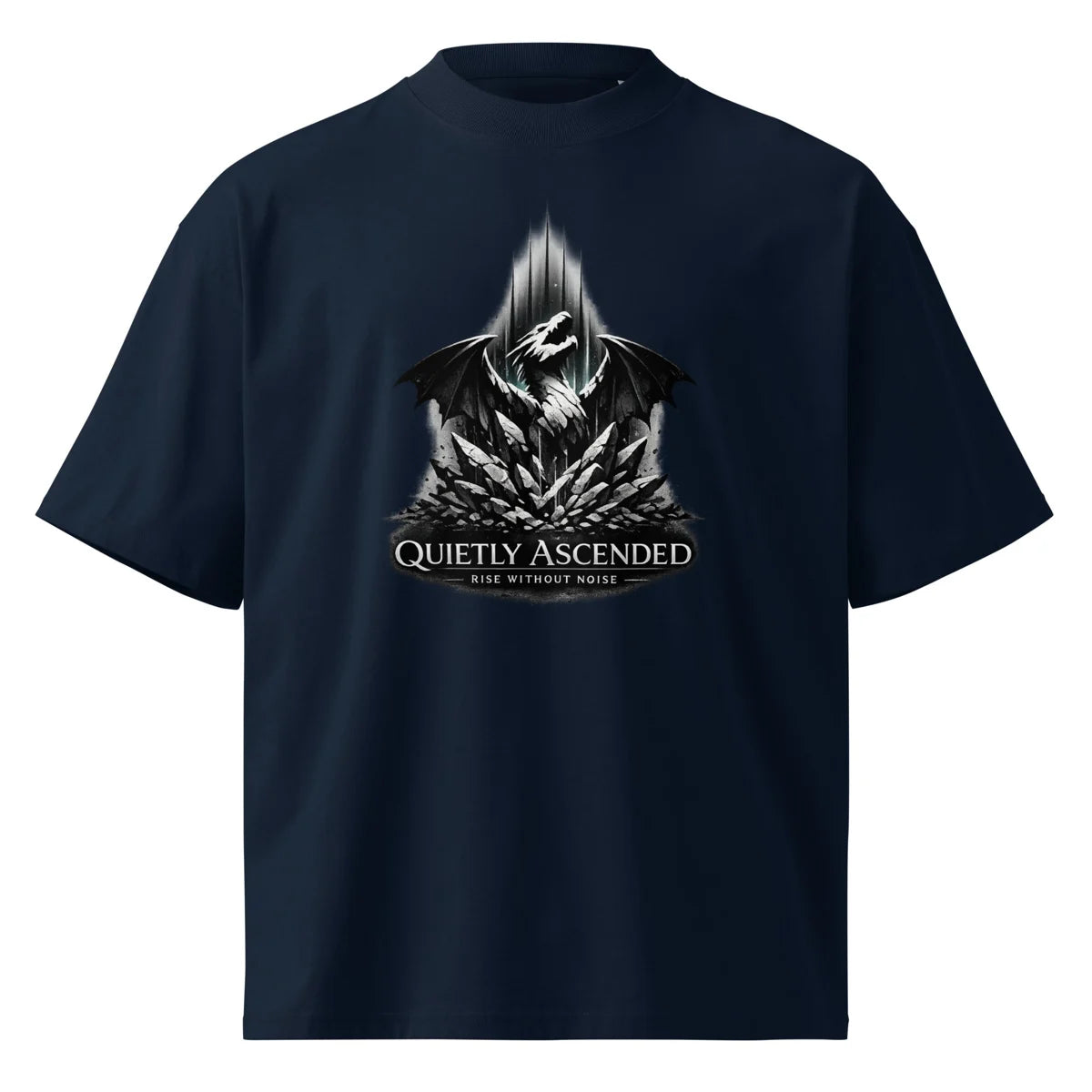 Rise Without Noise Oversized Tee: French Navy / S