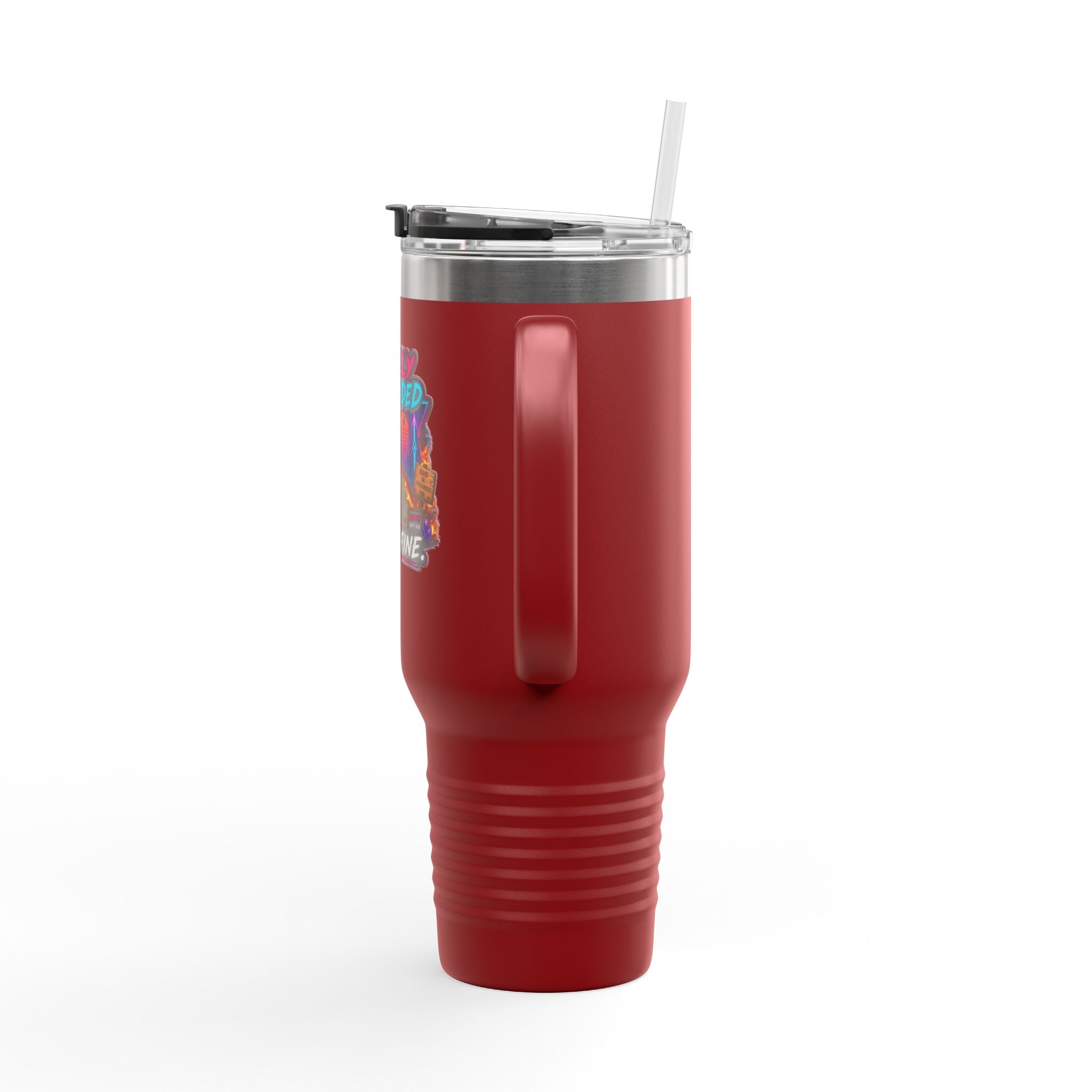 40oz Insulated Travel Mug — “Quietly Ascended, We’re Fine” Retro Gamer Vaporwave Design