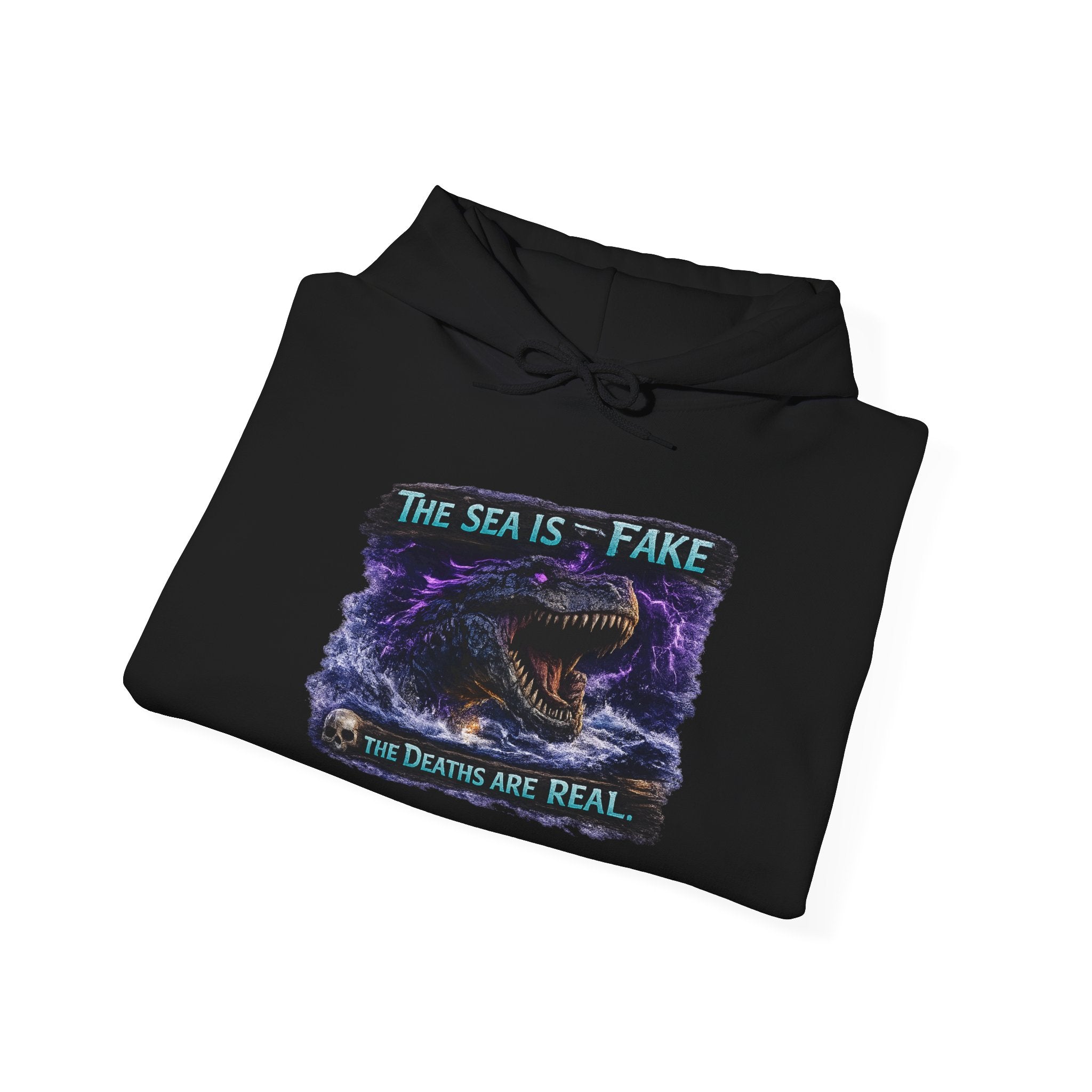 The Sea Is Fake Hoodie — Lightning T-Rex ARK Pullover
