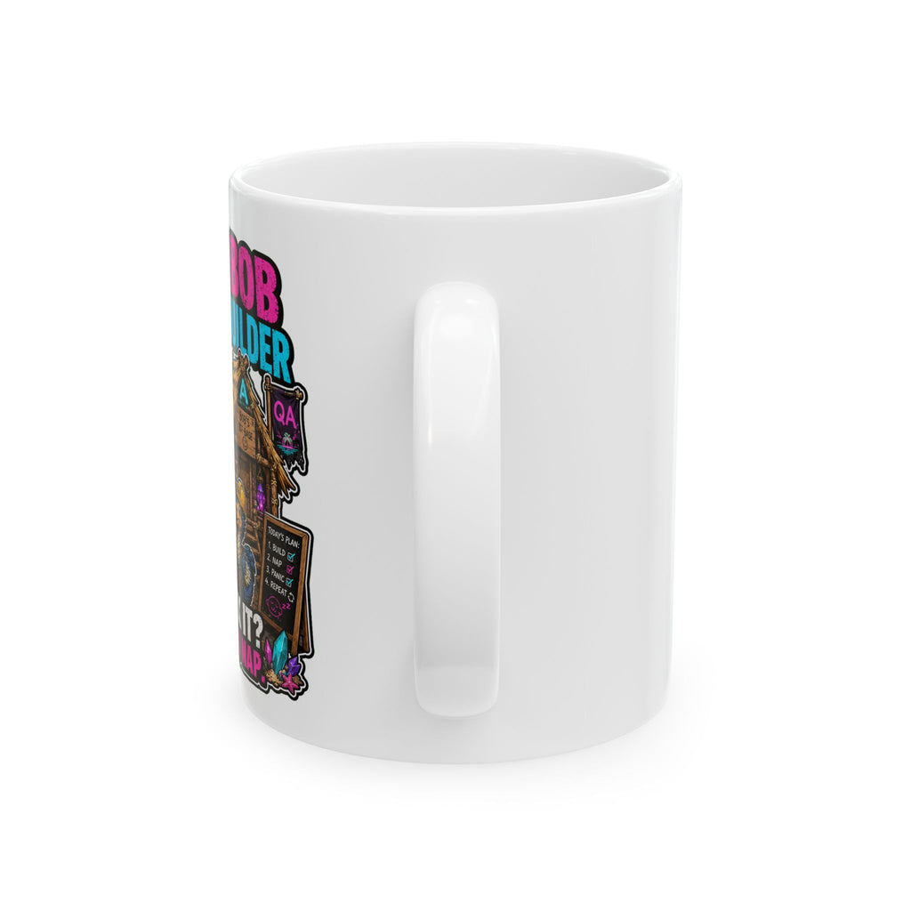 Funny Beach Bob the Builder Ceramic Mug — Cute Construction Joke Coffee Cup (11oz/15oz)