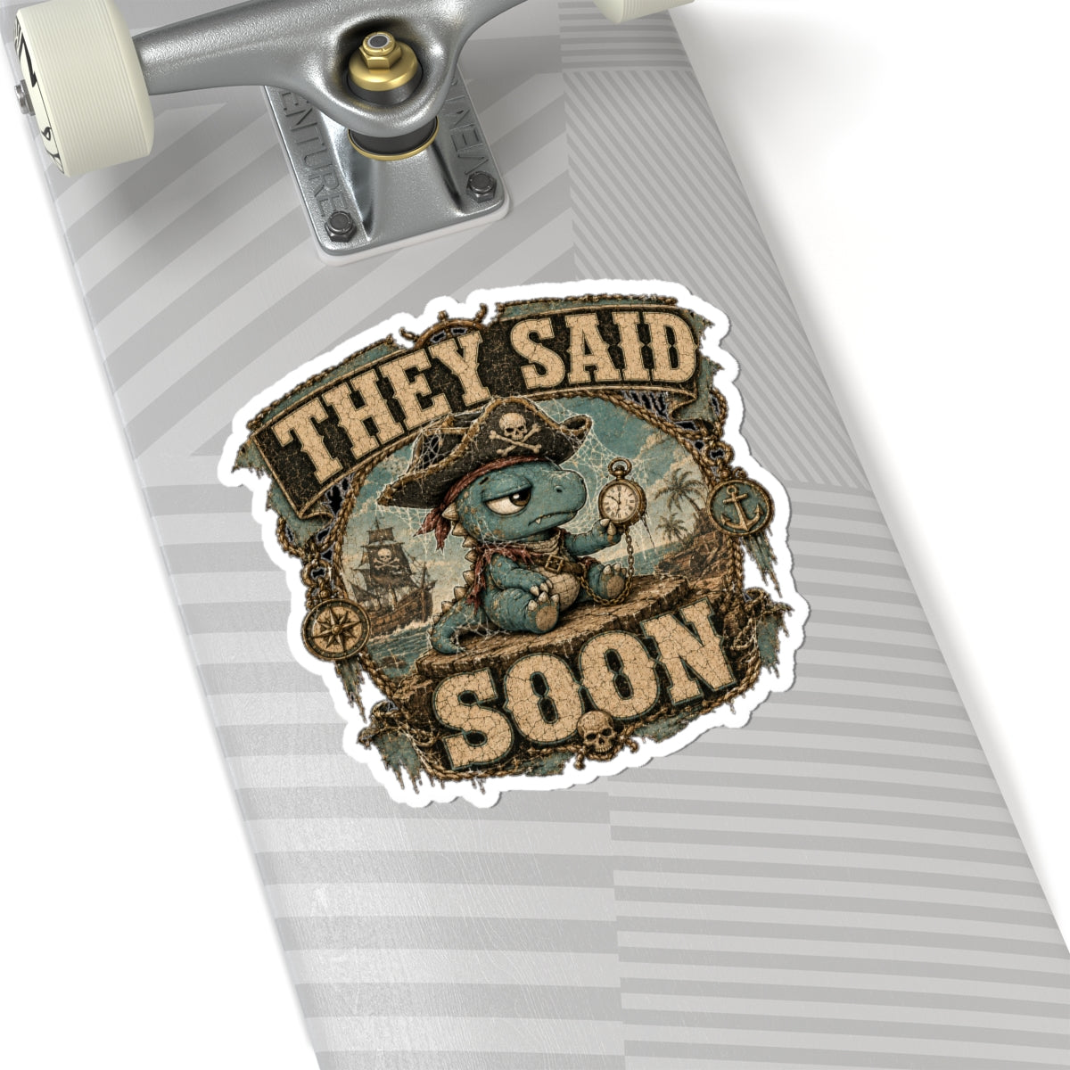 They Said Soon™ — Cobweb Captain Sticker — Quietly Ascended