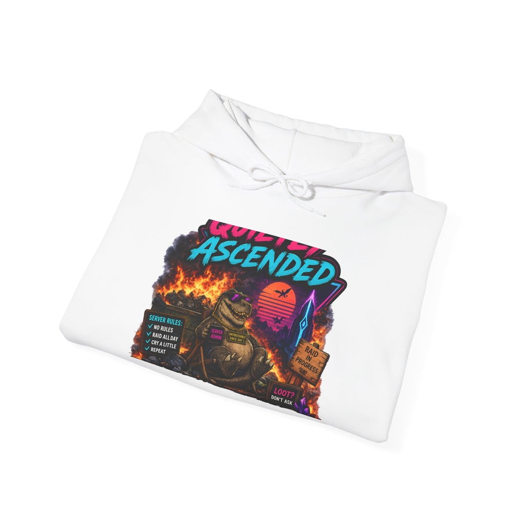 We're Fine Hoodie — Server Admin Chibi T-Rex Dumpster Fire Pullover