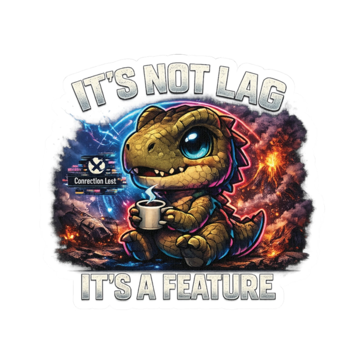 It's Not Lag, It's a Feature Vinyl Sticker — Quietly Ascended