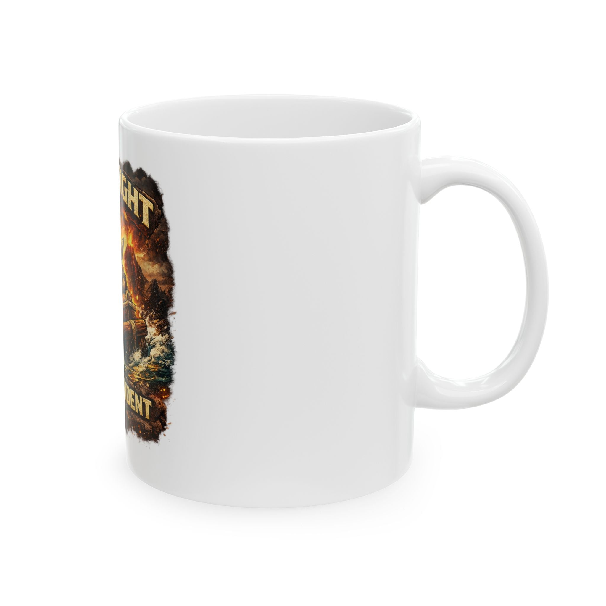 Overweight & Overconfident Ceramic Mug — Quietly Ascended
