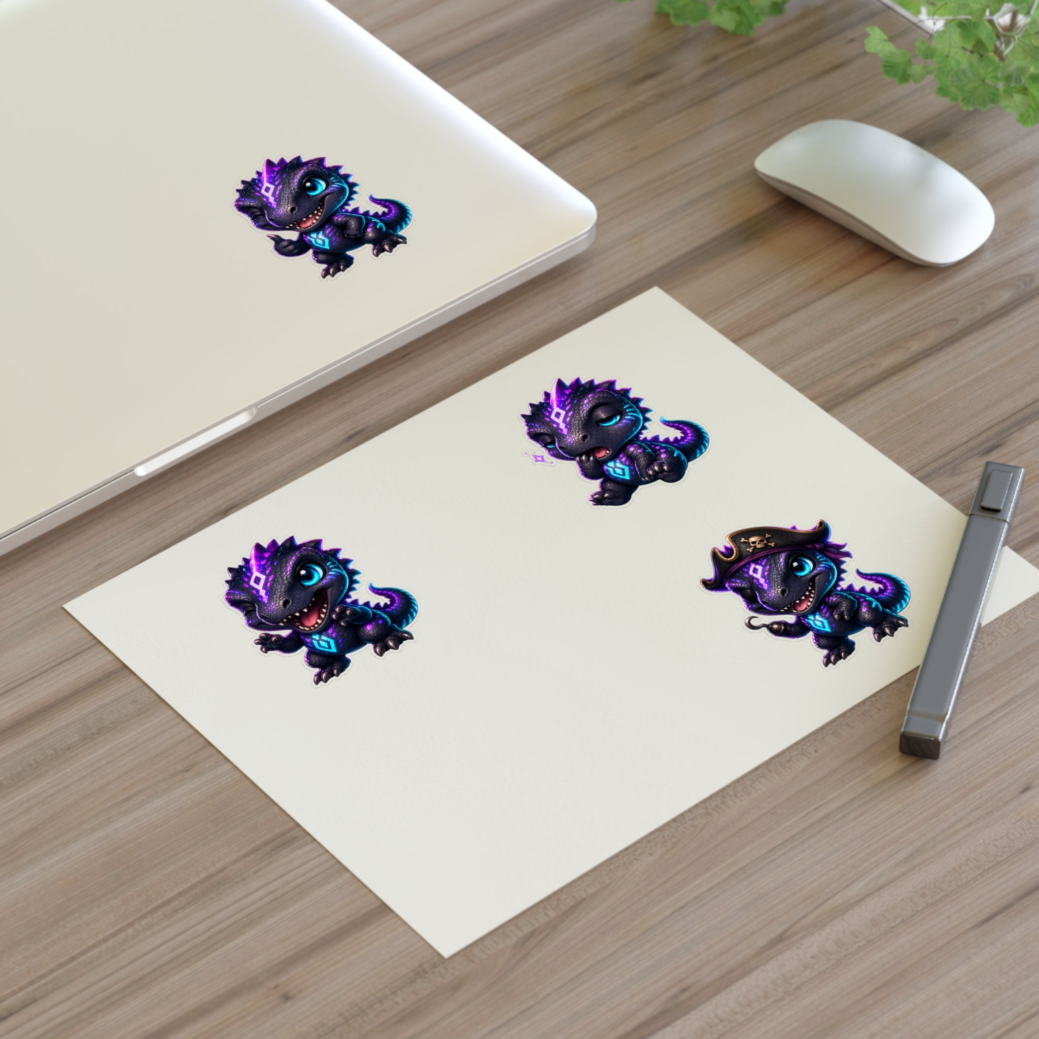 Chibi Shadow Monster Sticker Sheet — Cute Purple Creature Stickers for Laptops, Planners & Gifts