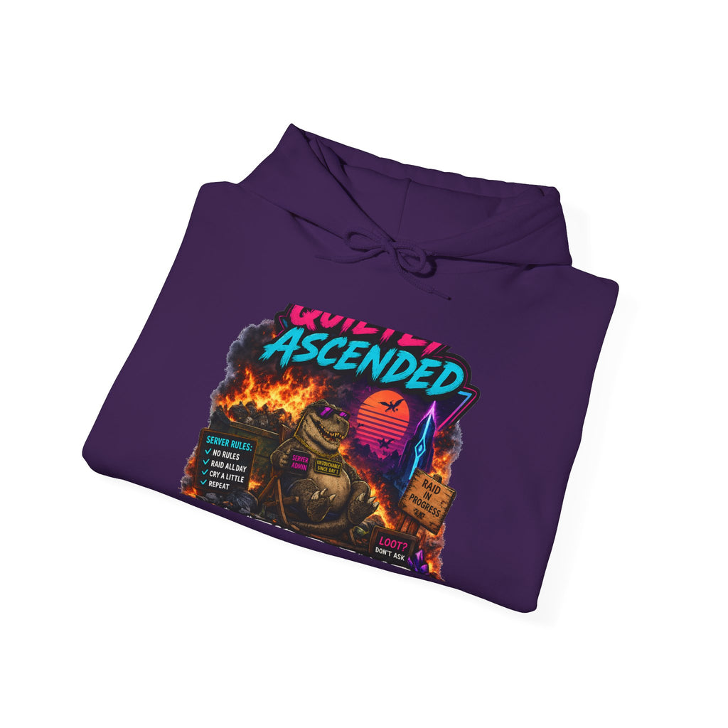 We're Fine Hoodie — Server Admin Chibi T-Rex Dumpster Fire Pullover