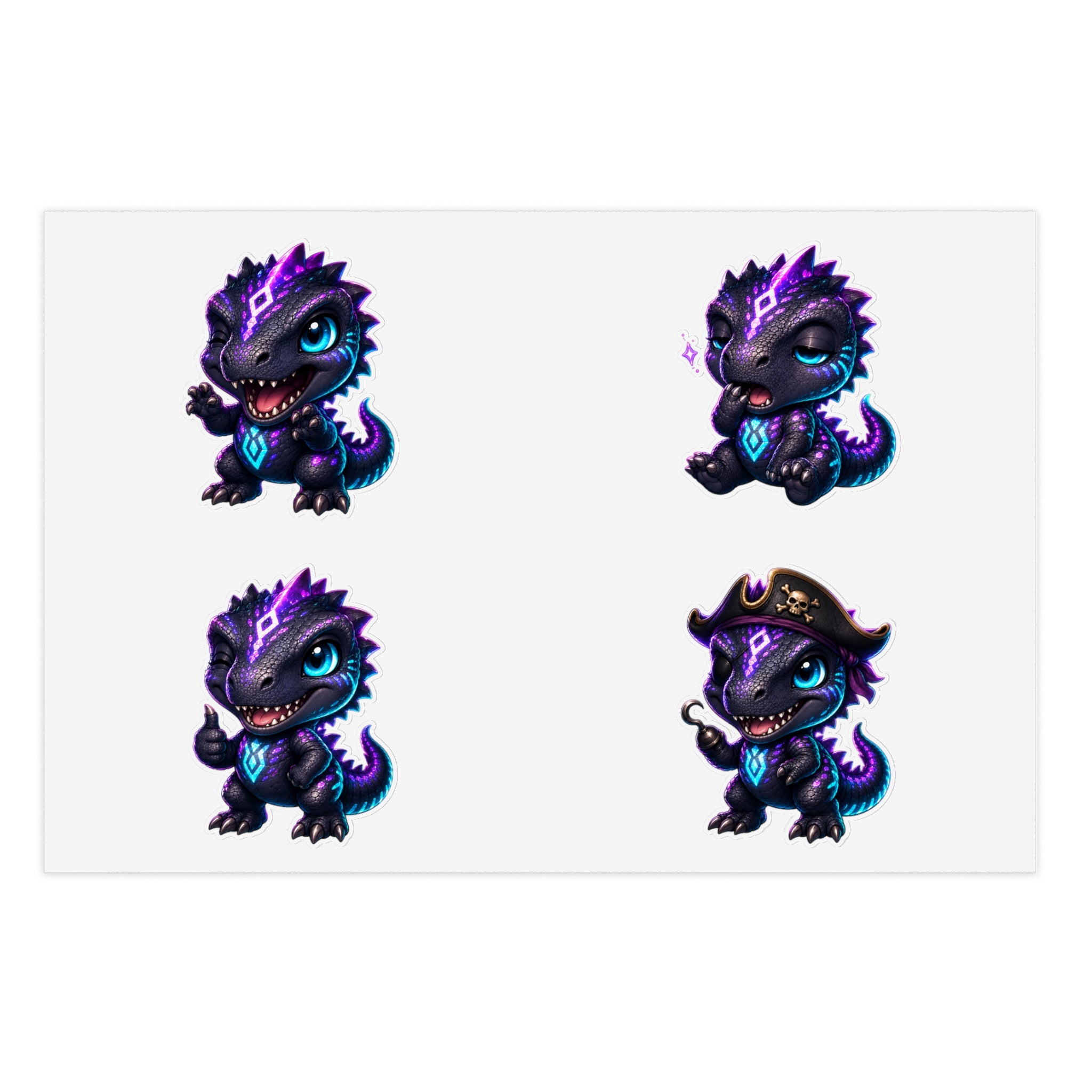 Chibi Shadow Monster Sticker Sheet — Cute Purple Creature Stickers for Laptops, Planners & Gifts