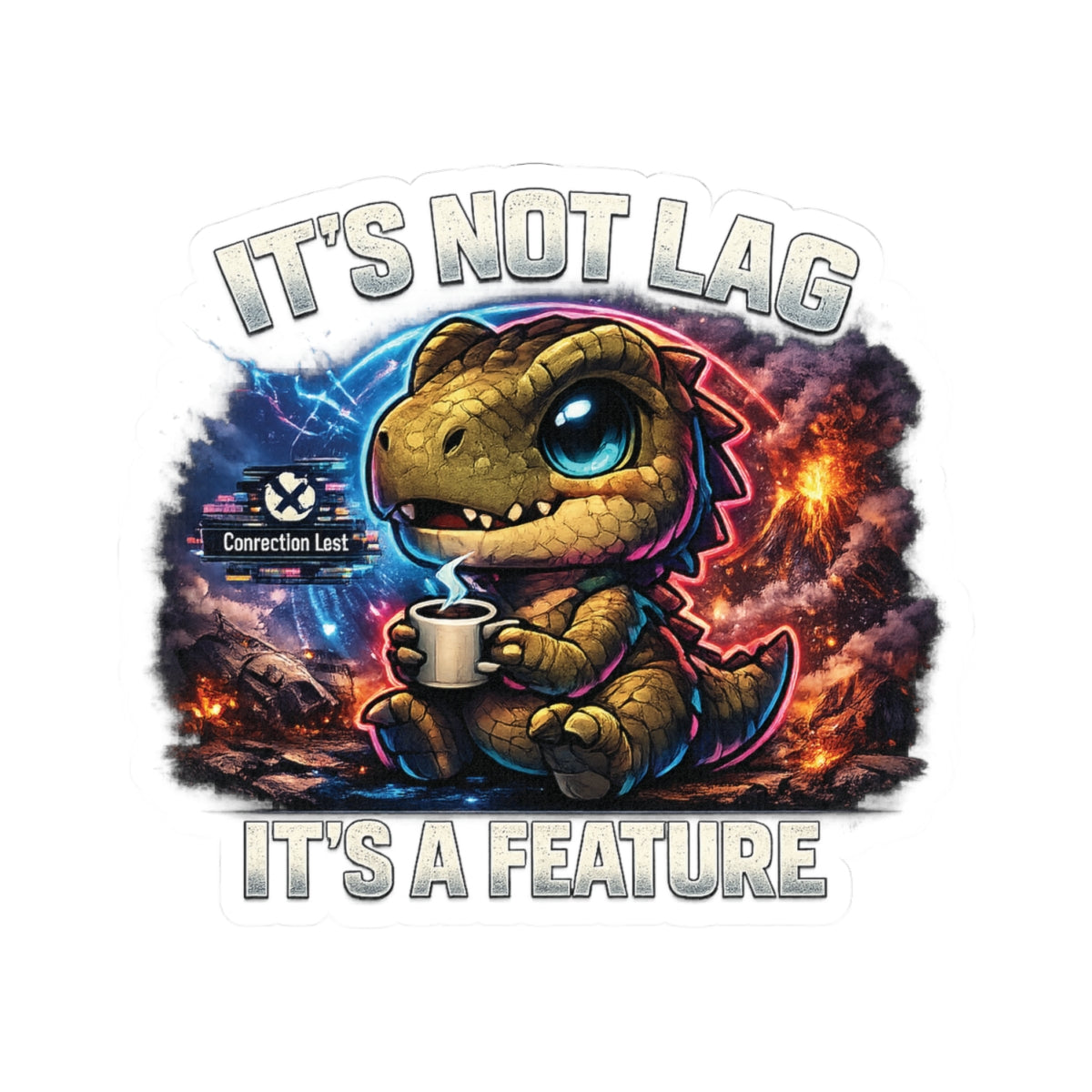 It's Not Lag, It's a Feature Vinyl Sticker — Quietly Ascended