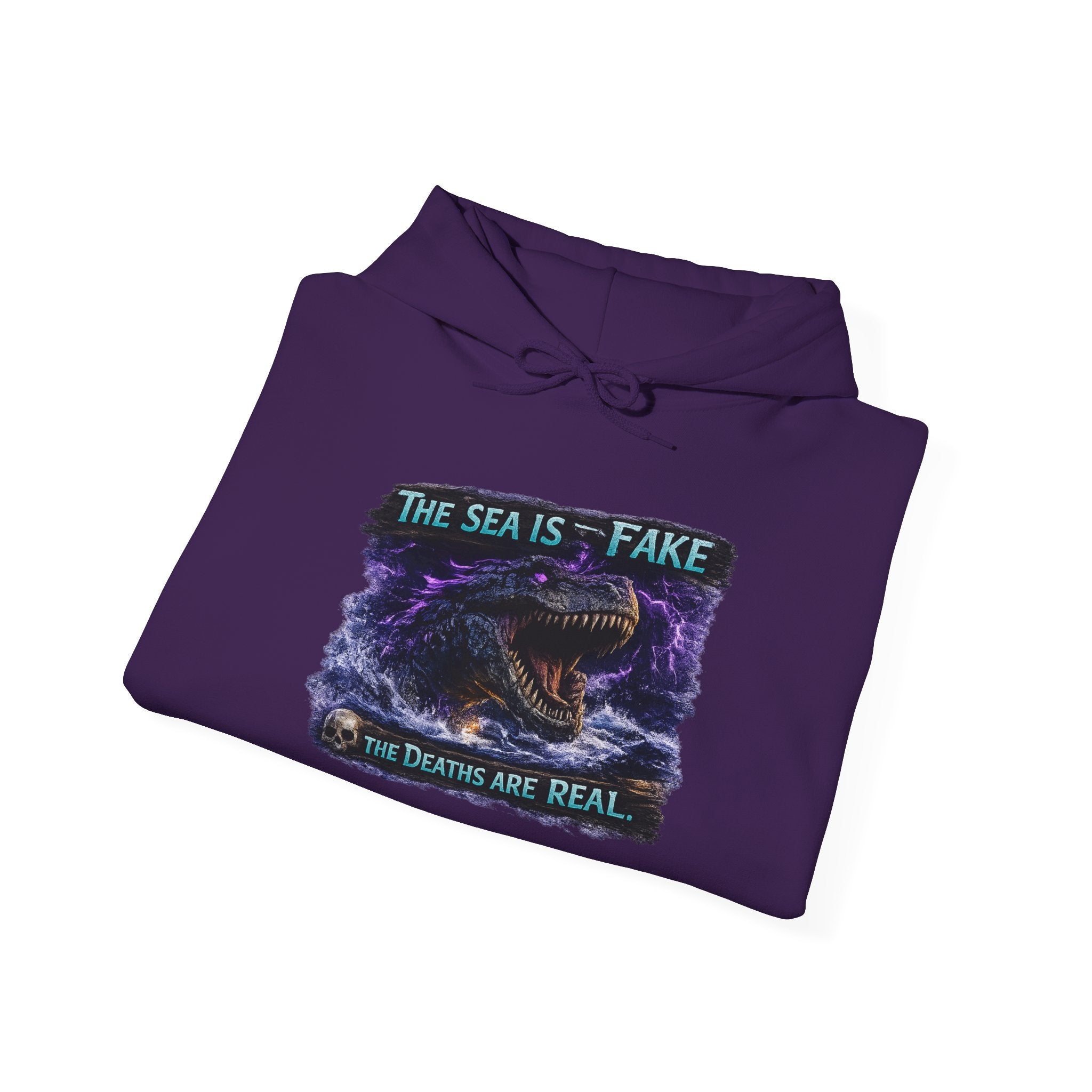 The Sea Is Fake Hoodie — Lightning T-Rex ARK Pullover