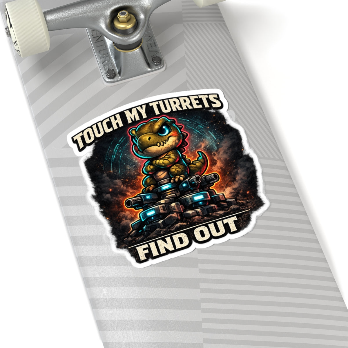 Touch My Turrets, Find Out Vinyl Sticker — Quietly Ascended