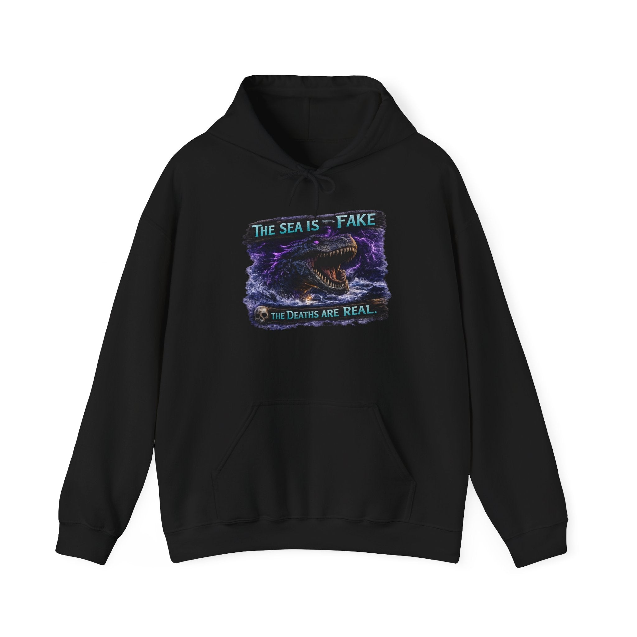 The Sea Is Fake Hoodie — Lightning T-Rex ARK Pullover