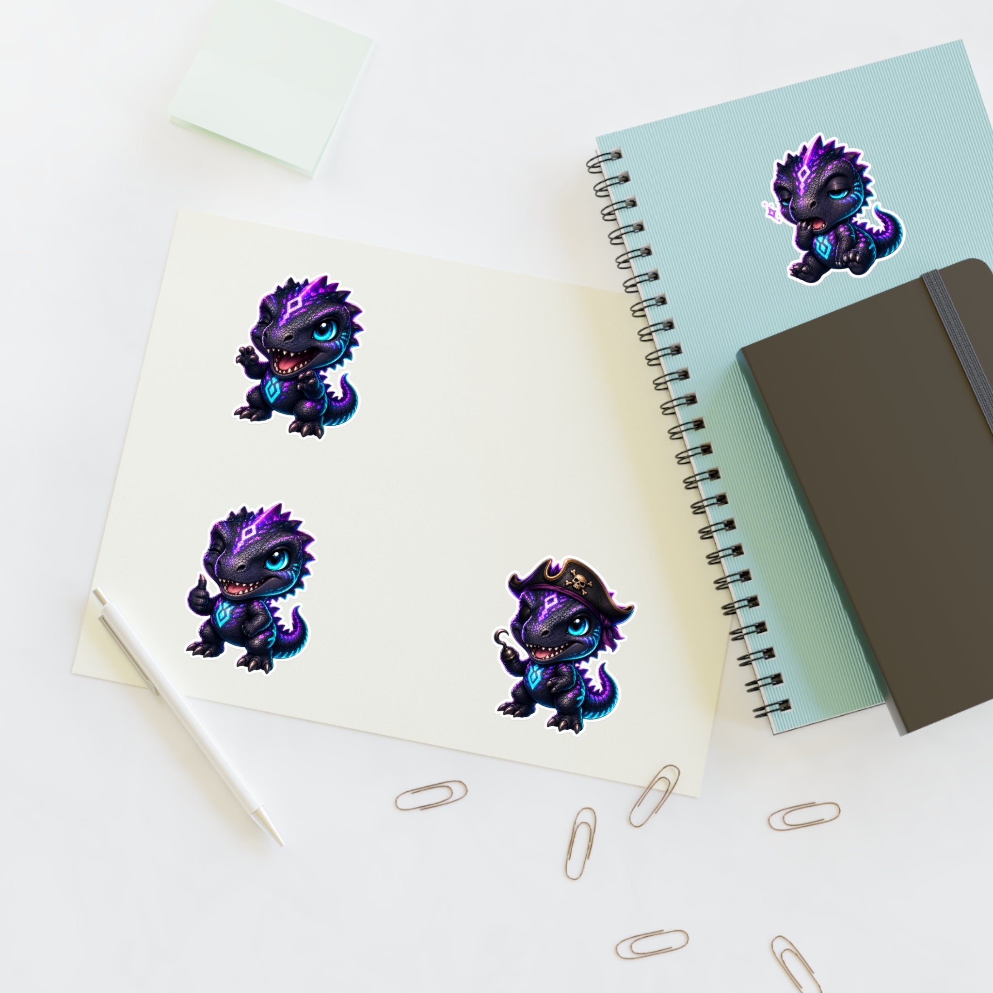Chibi Shadow Monster Sticker Sheet — Cute Purple Creature Stickers for Laptops, Planners & Gifts