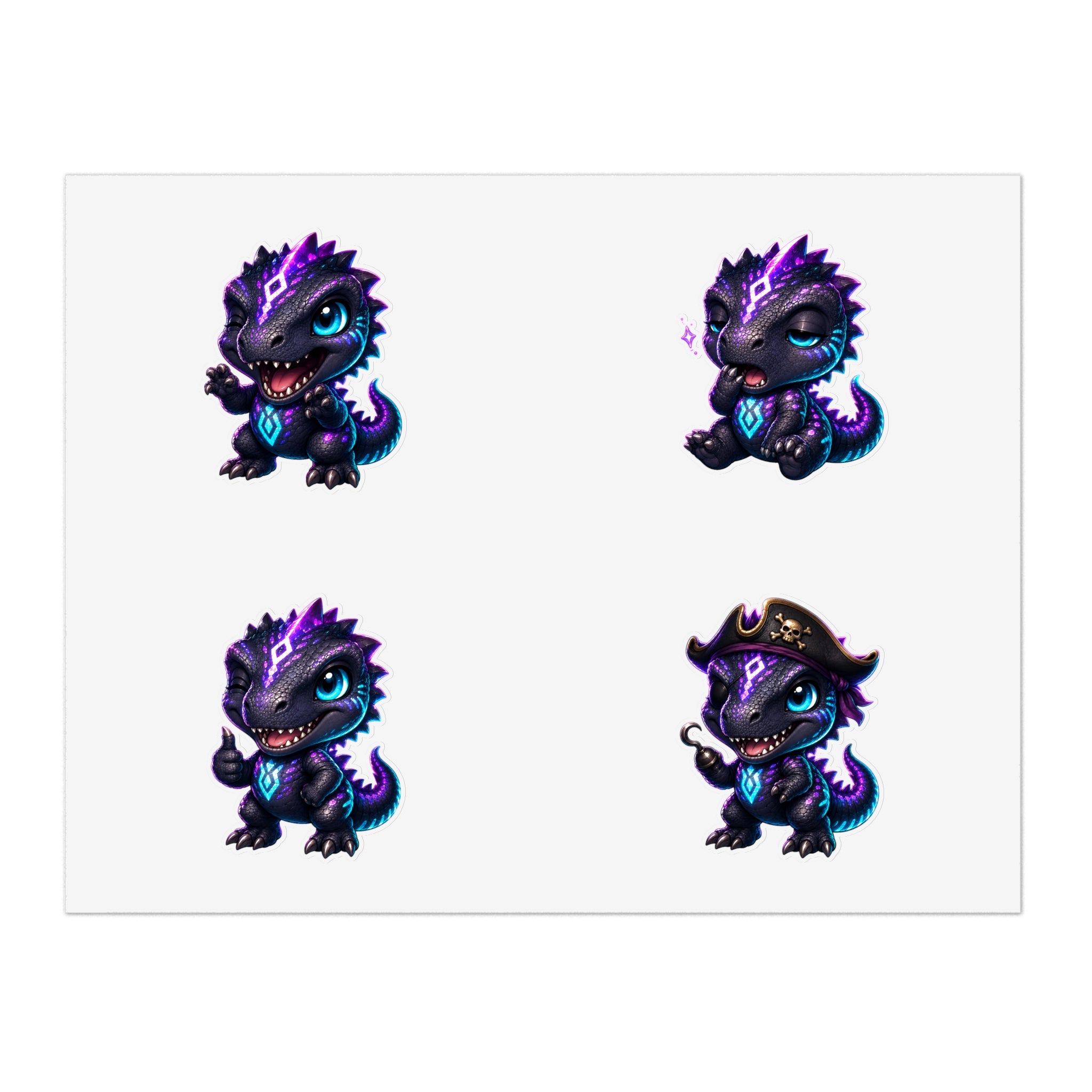 Chibi Shadow Monster Sticker Sheet — Cute Purple Creature Stickers for Laptops, Planners & Gifts