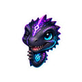 Peekaboo T-Rex Sticker — Sneaky Neon Chibi Dino Kiss-Cut Vinyl Decal
