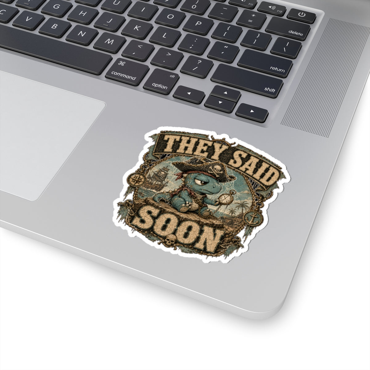 They Said Soon™ — Cobweb Captain Sticker — Quietly Ascended