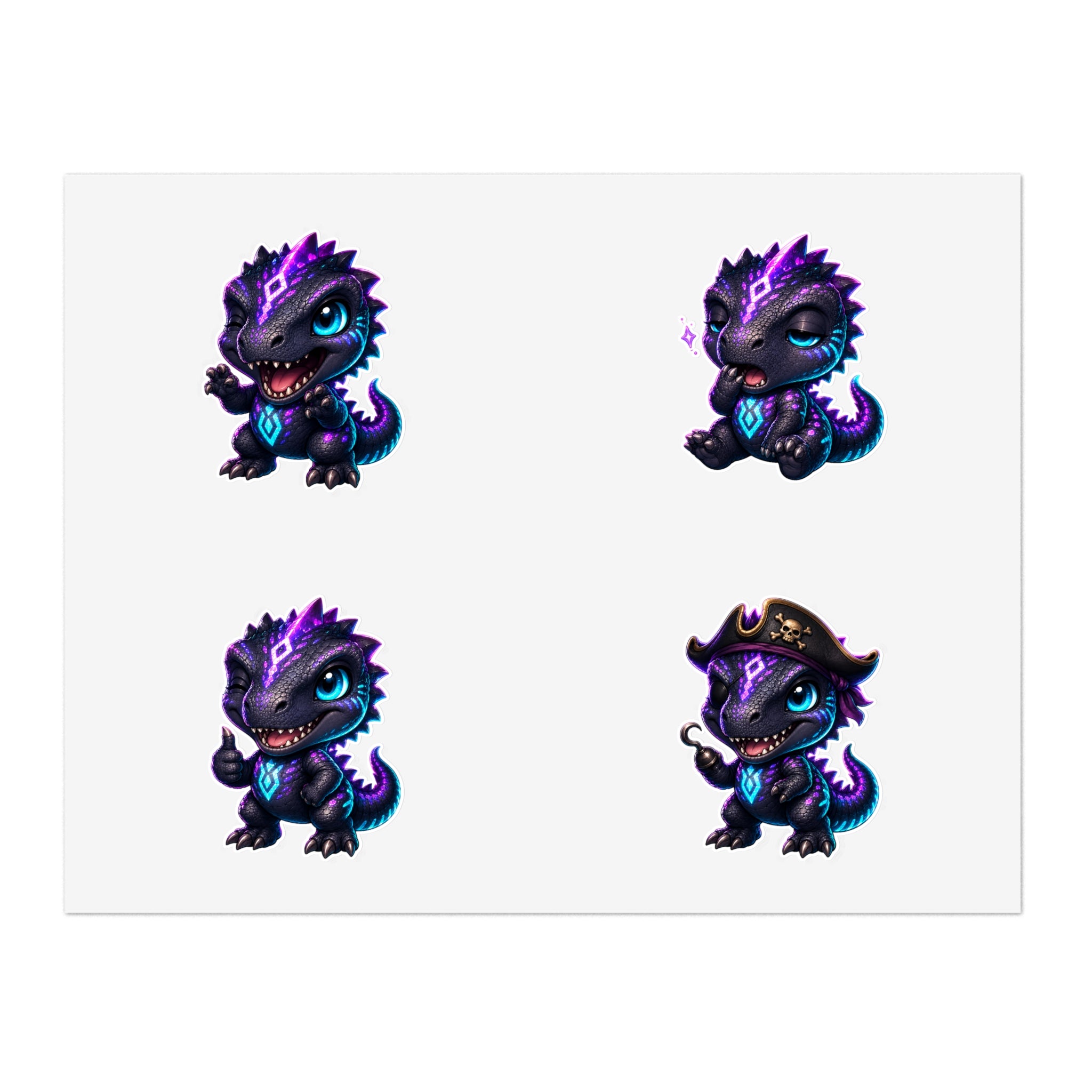 Chibi Shadow Monster Sticker Sheet — Cute Purple Creature Stickers for Laptops, Planners & Gifts