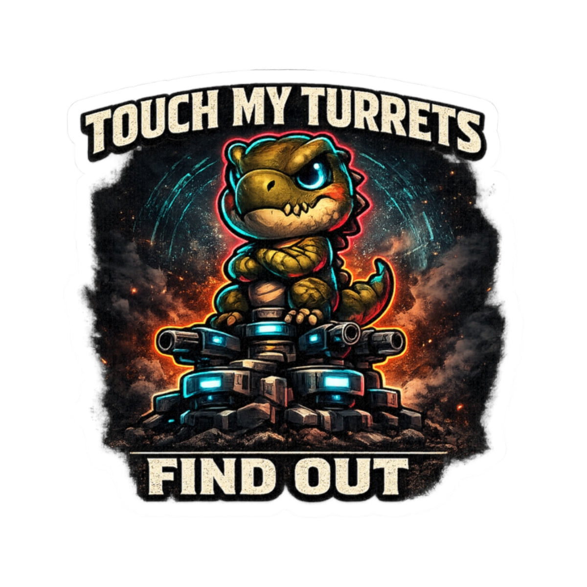 Touch My Turrets, Find Out Vinyl Sticker — Quietly Ascended