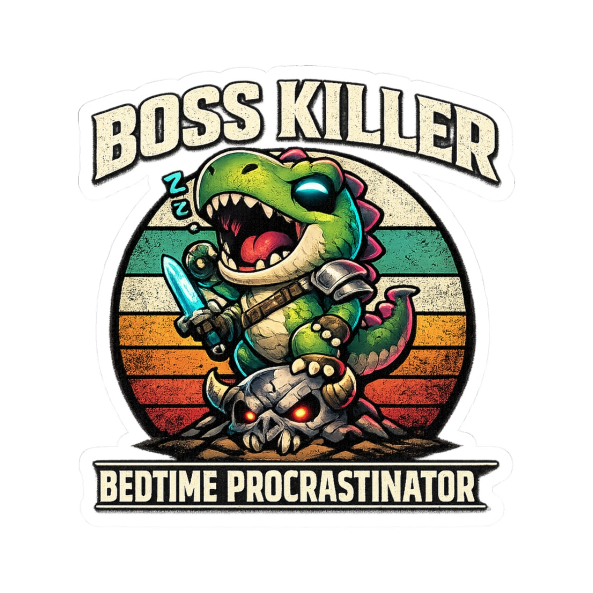 Boss Killer, Bedtime Procrastinator Vinyl Sticker — Quietly Ascended