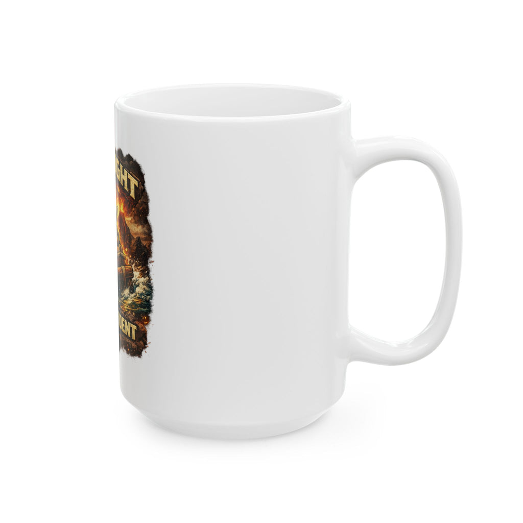 Overweight & Overconfident Ceramic Mug — Quietly Ascended