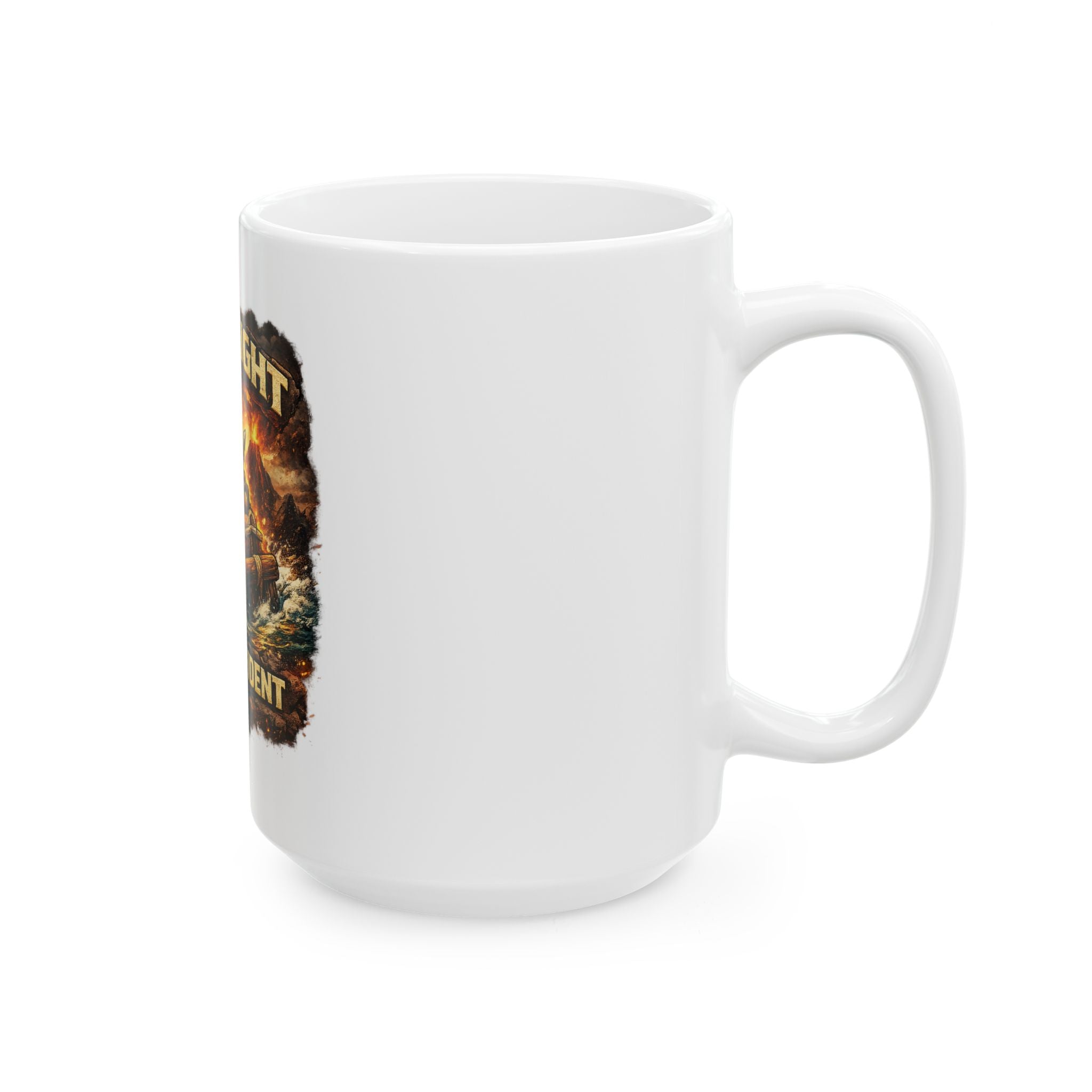 Overweight & Overconfident Ceramic Mug — Quietly Ascended