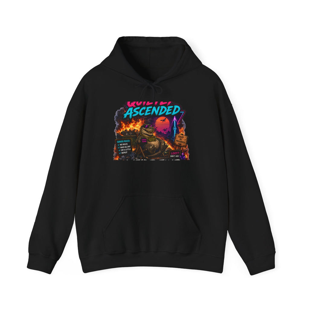 We're Fine Hoodie — Server Admin Chibi T-Rex Dumpster Fire Pullover