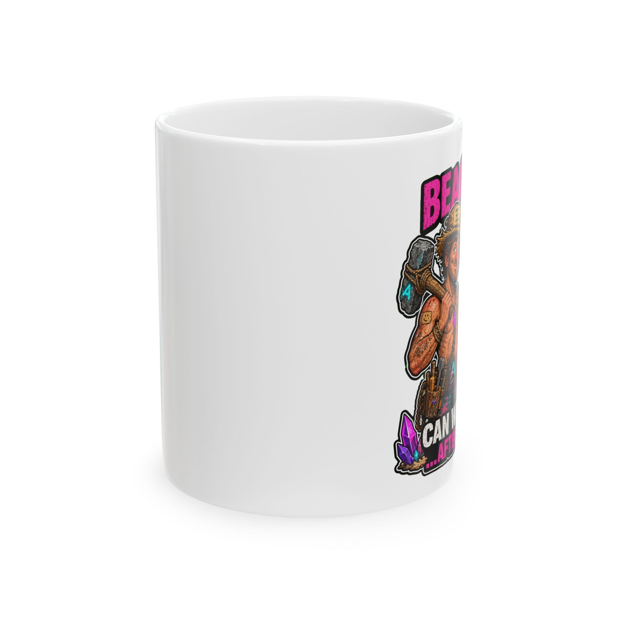 Funny Beach Bob the Builder Ceramic Mug — Cute Construction Joke Coffee Cup (11oz/15oz)