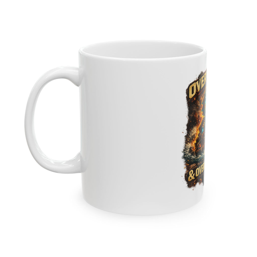 Overweight & Overconfident Ceramic Mug — Quietly Ascended