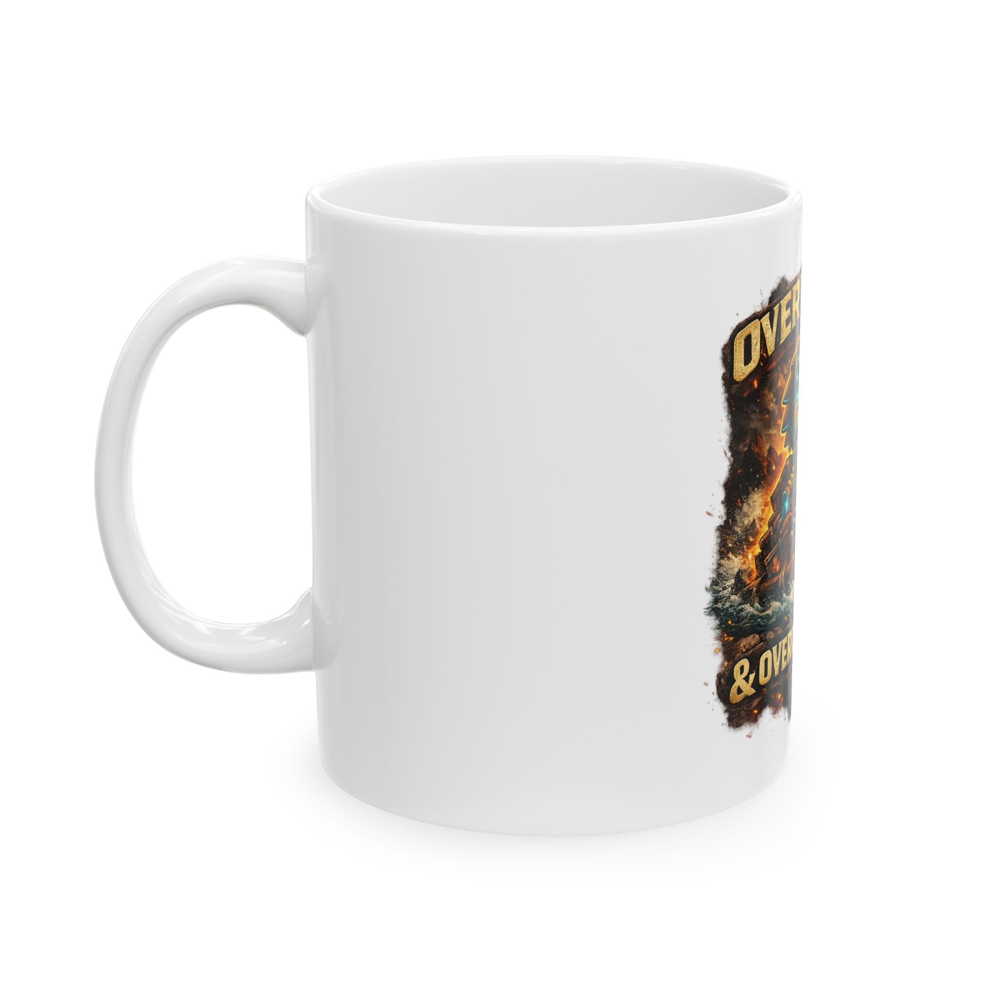 Overweight & Overconfident Ceramic Mug — Quietly Ascended