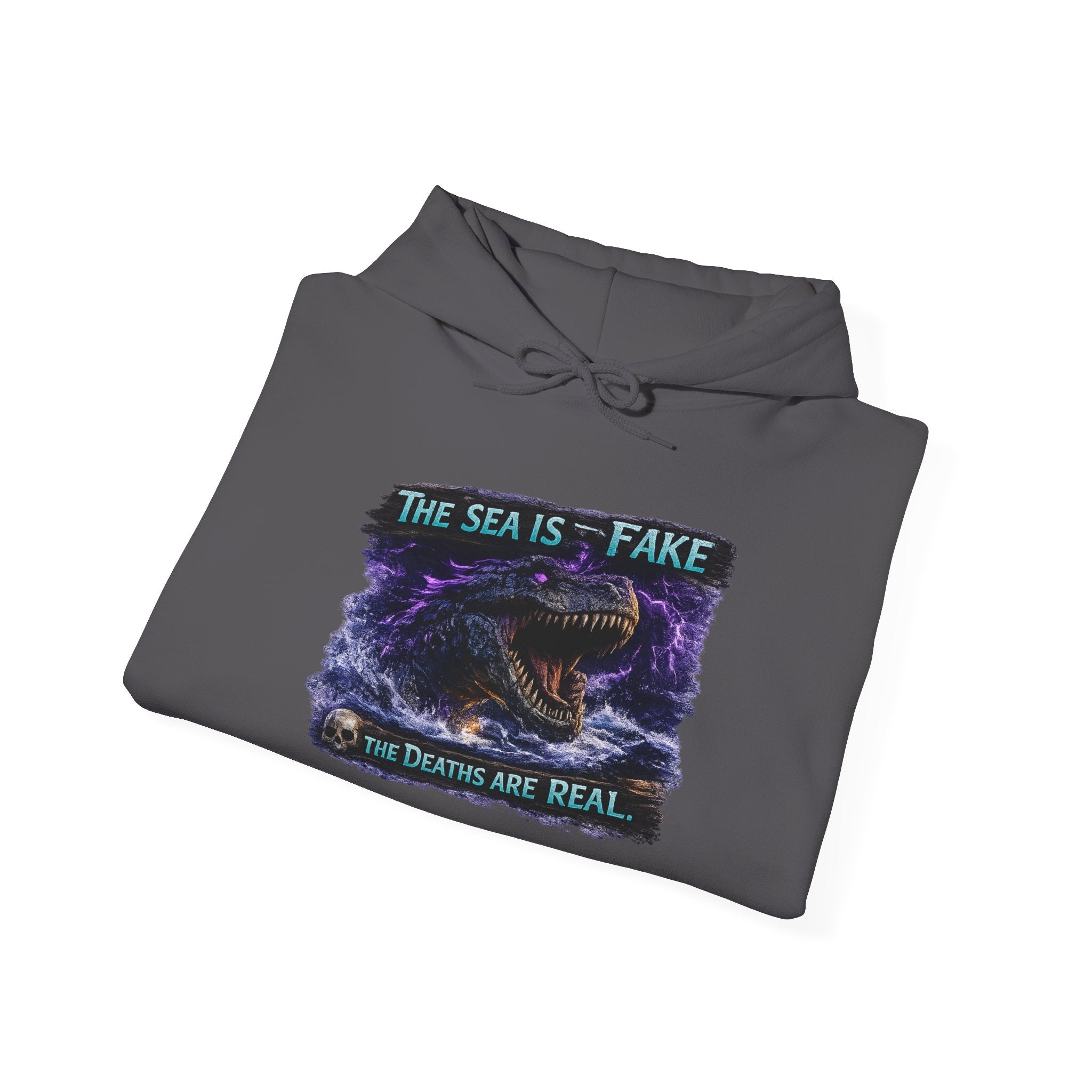 The Sea Is Fake Hoodie — Lightning T-Rex ARK Pullover