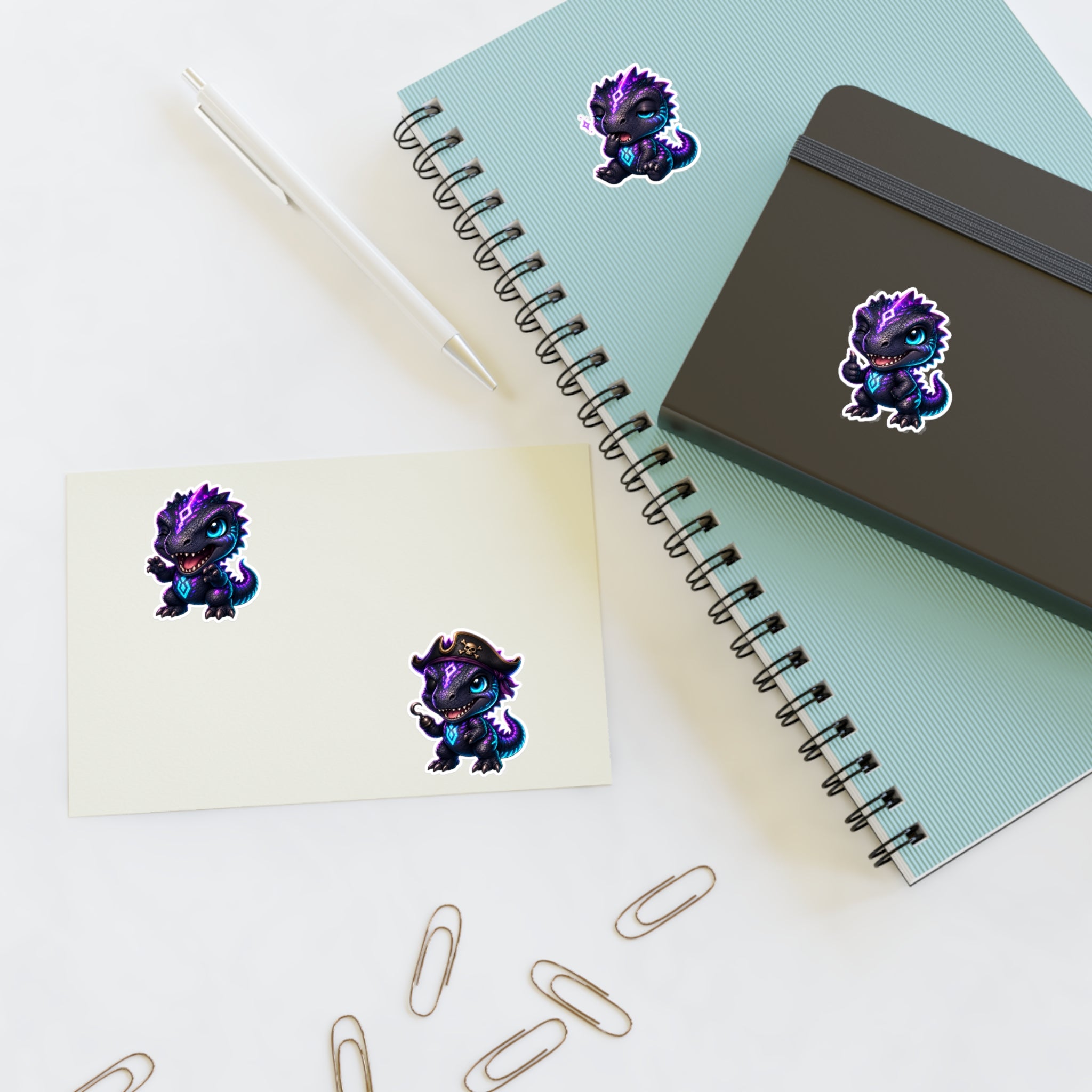 Chibi Shadow Monster Sticker Sheet — Cute Purple Creature Stickers for Laptops, Planners & Gifts