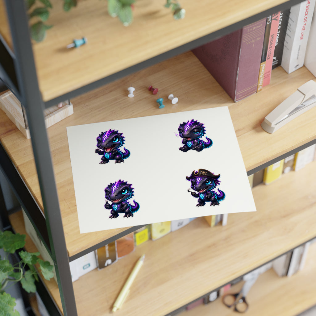 Chibi Shadow Monster Sticker Sheet — Cute Purple Creature Stickers for Laptops, Planners & Gifts