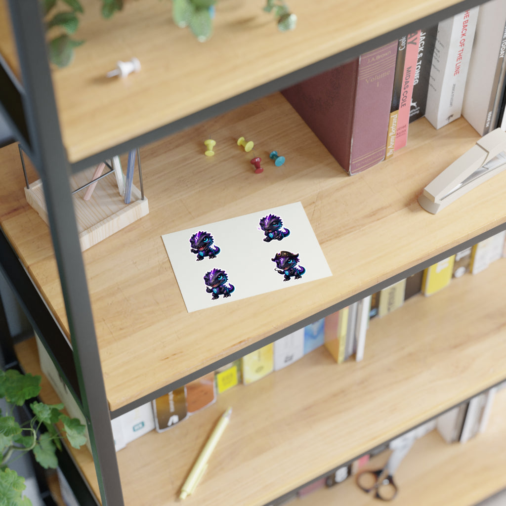 Chibi Shadow Monster Sticker Sheet — Cute Purple Creature Stickers for Laptops, Planners & Gifts