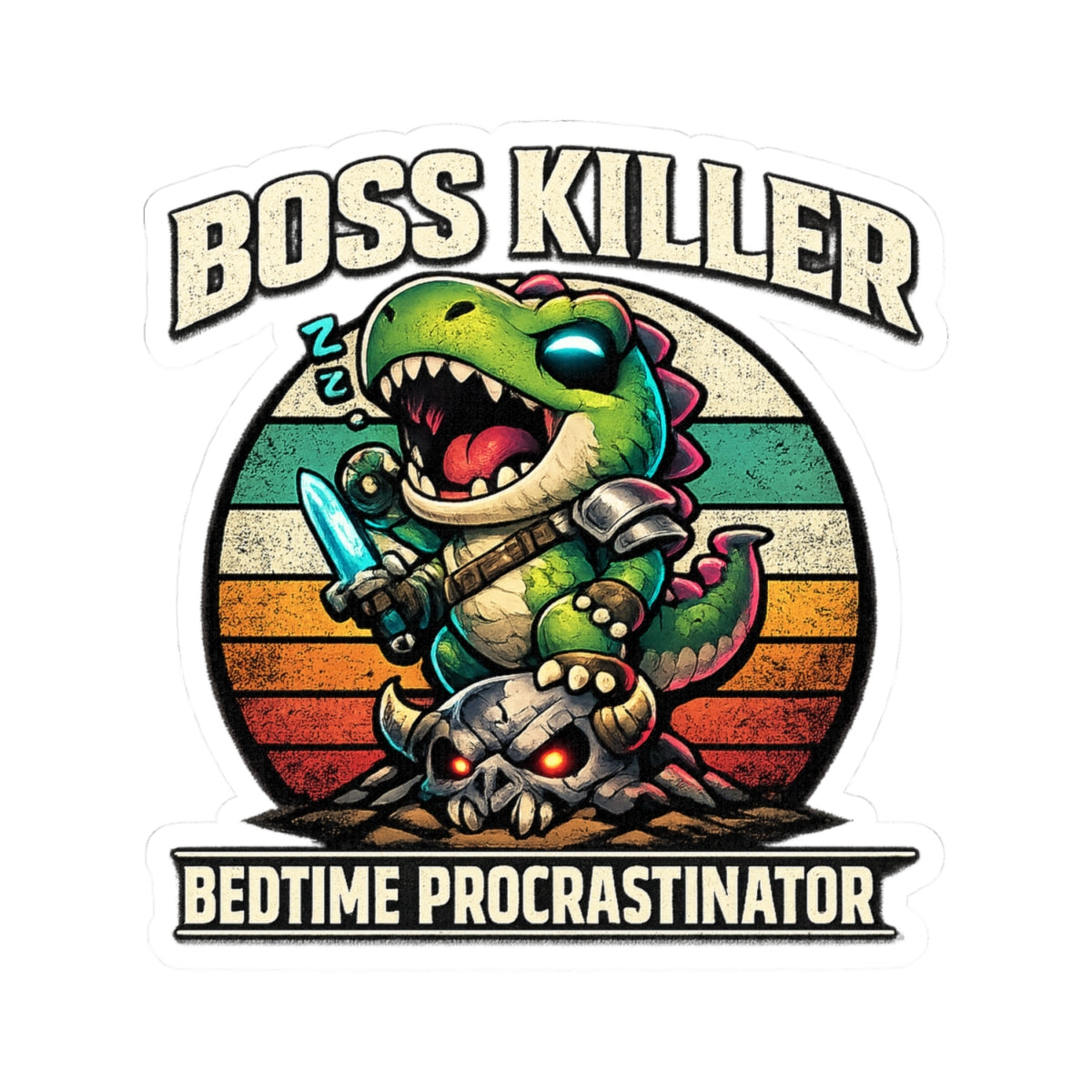 Boss Killer, Bedtime Procrastinator Vinyl Sticker — Quietly Ascended
