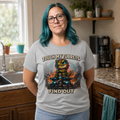 Touch My Turrets, Find Out T-Shirt — Quietly Ascended — AI-generated lifestyle photo (athletic heather__jess)