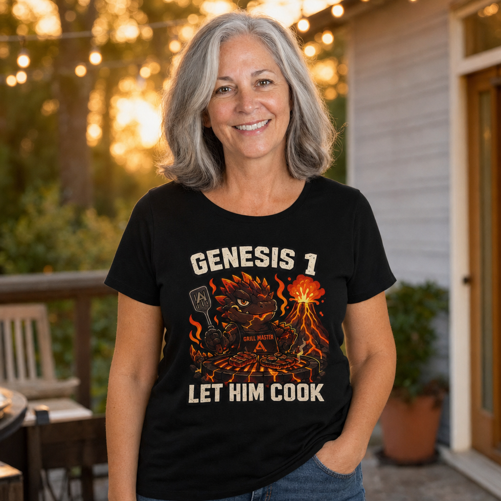 Let Him Cook T-Shirt — Quietly Ascended — AI-generated lifestyle photo (black__sam)