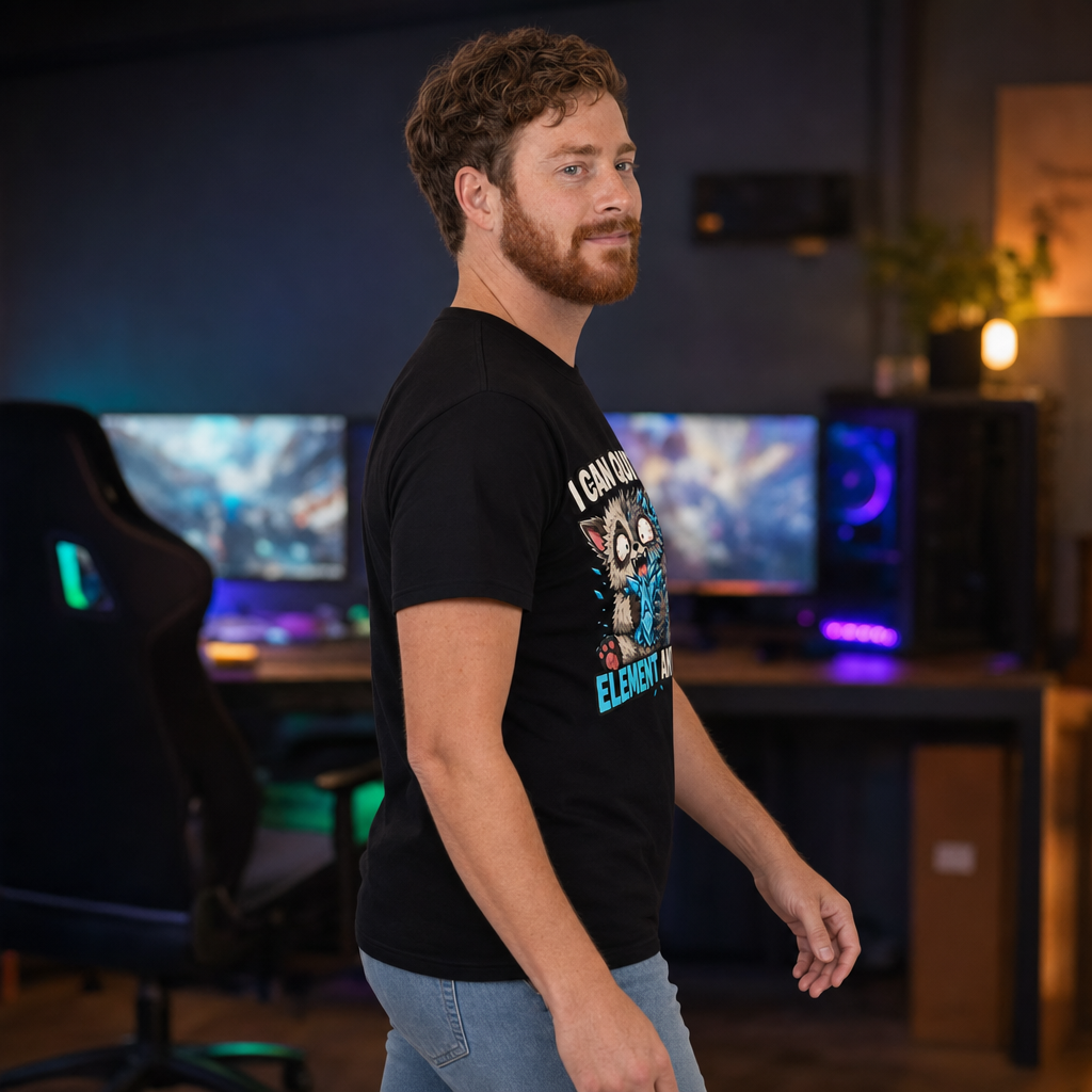 I Can Quit Element Anytime T-Shirt — Quietly Ascended — AI-generated lifestyle photo (black__ryan)