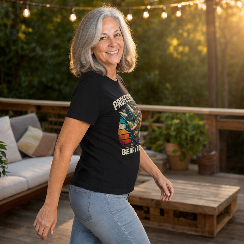 Professional Berry Picker T-Shirt — Quietly Ascended — AI-generated lifestyle photo (black__sam)