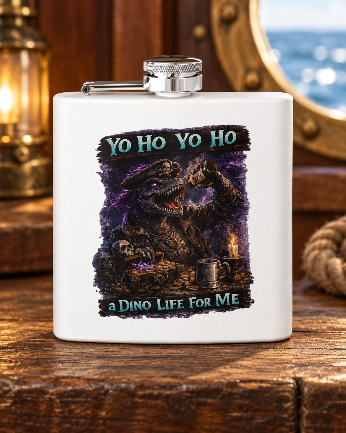 A Dino Life for Me 6 oz Flask