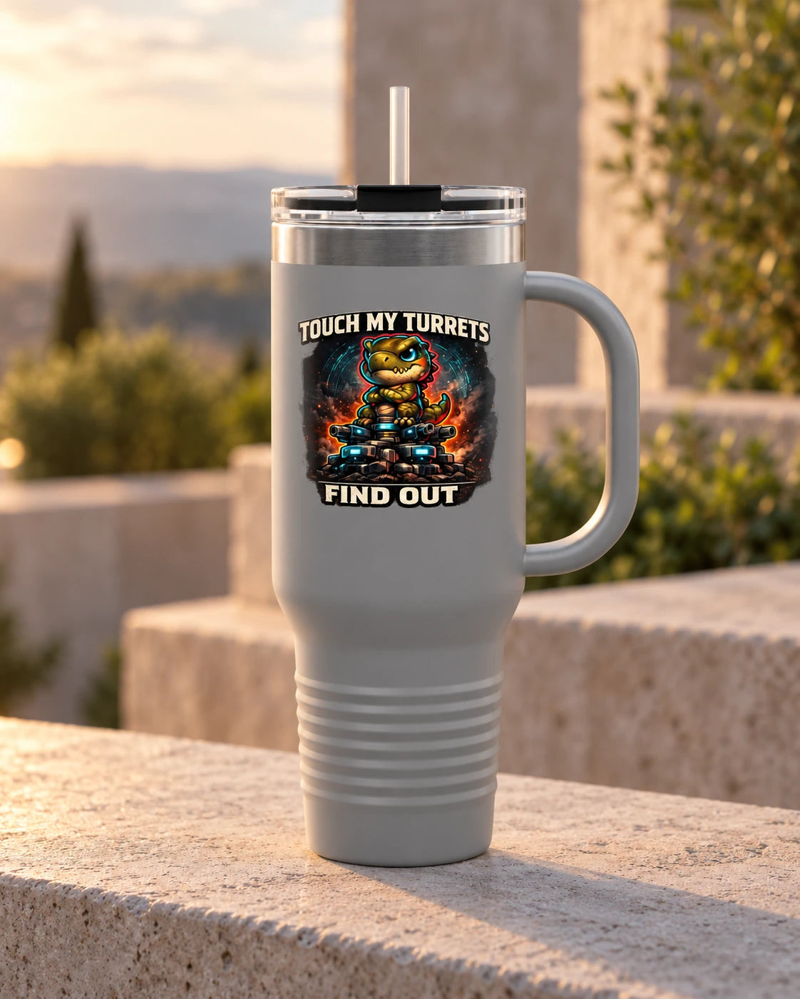 Touch My Turrets, Find Out 40 oz Tumbler