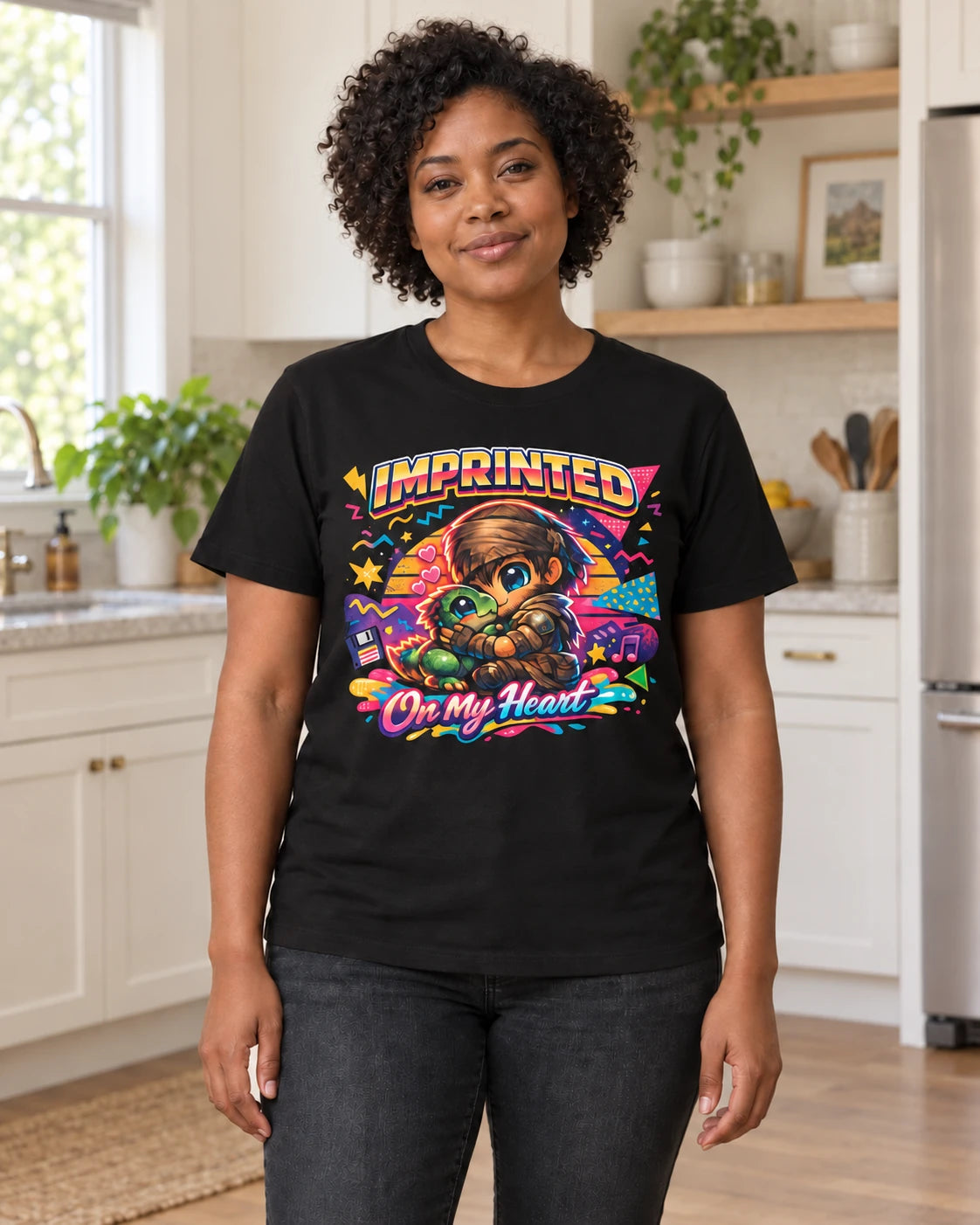 Imprinted on My Heart Tee (Neon Dino)